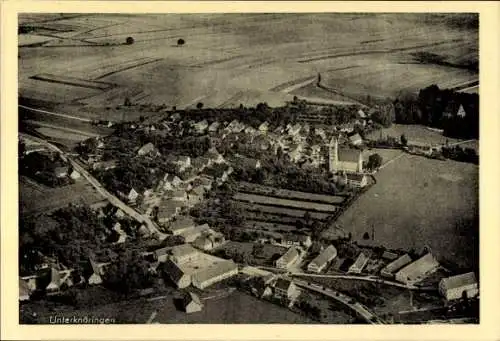 Ak Unterknöringen Burgau in Schwaben, Luftaufnahme