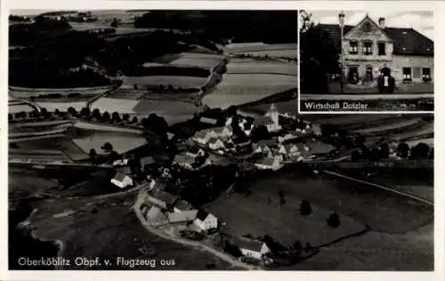 Ak Oberköblitz Wernberg Köblitz Oberpfalz, Fliegeraufnahme, Wirtschaft Dotzler