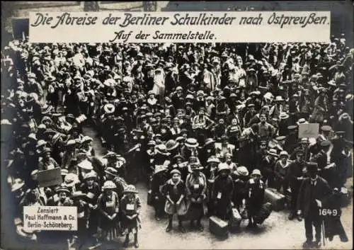 Ak Abreise Berliner Schulkinder nach Ostpreußen