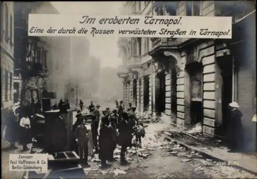 Ak Ternopil Tarnopol Ukraine, Kriegszerstörungen durch Russen, I WK