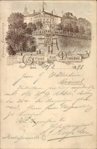 Litho Dresden Altstadt, Königliches Belvedere