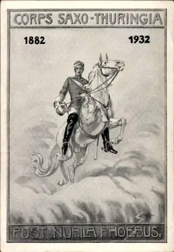 Künstler Ak Studentika, Corps Saxo Thuringia, Post Nubila Phoebus