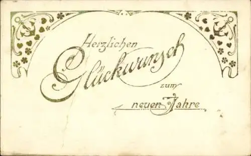 Präge Ak Herzlichen Glückwunsch zum neuen Jahre