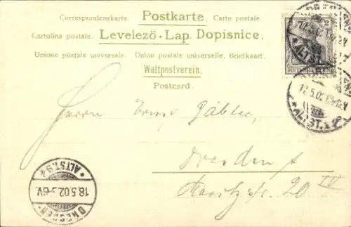 Litho Fröhliche Pfingsten, Wassermühle