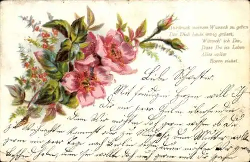 Ak Blumengruß, Rosen