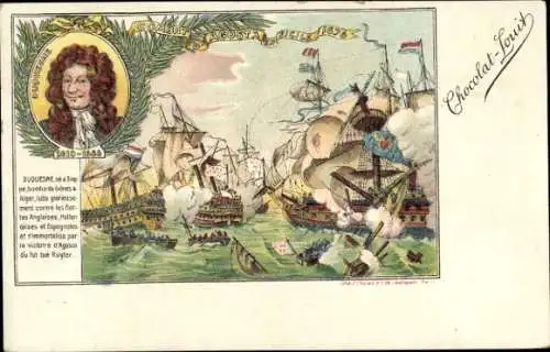 Litho Chocolat Louit, Reklame, Duquesne, Schiffe