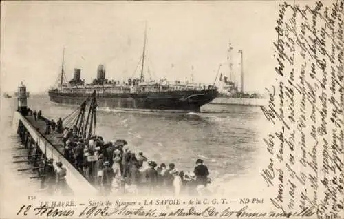Ak Le Havre Seine Maritime, Dampfer La Savoie, CGT