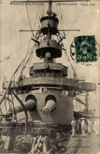 Ak Französische Marine, Kriegsschiff