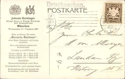 Ak München, Zeichnung eines Reiters auf einem Pferd, Originalzeichnung von Prof. Angelo Jank. ...