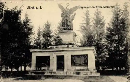 Ak Wörth am Rhein, Bayerisches Armeedenkmal in Wörth a. S.