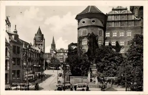 Ak Kaliningrad Königsberg Ostpreußen, Kaiser Wilhelm Platz, Straßenbahn