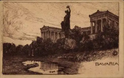 Ak München, Statue der Bavaria