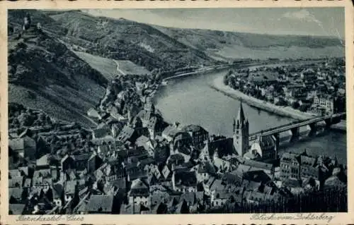 Ak Bernkastel Kues an der Mosel, Panorama, Blick vom Doktorberg