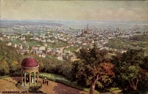 Künstler Ak Wiesbaden in Hessen, Aussicht vom Neroberg