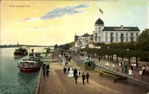 Ak Königswinter am Rhein, Rheinpartie,Schiffe