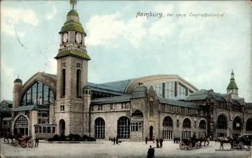 Ak Hamburg Mitte St. Georg, Blick auf den Hauptbahnhof