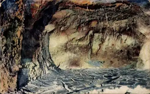 Ak Saalfeld an der Saale Thüringen, Fabulous colored cave, stalactites and stalagmites, enchan...