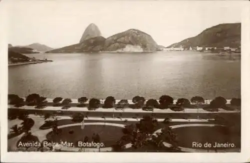 Ak Botafogo Rio de Janeiro Brasilien, Avenida Beira-Mar, Botafogo, Meer, Berge, Landschaft
