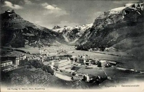 Ak Engelberg Kanton Obwalden Schweiz, Wunderschöne Berglandschaft, Hotelgebäude, sanfte Hügel