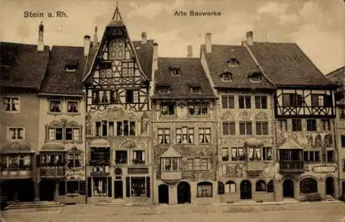 Ak Stein am Rhein Kanton Schaffhausen, Historische Gebäude, Fachwerkhäuser, Postkarte aus der ...