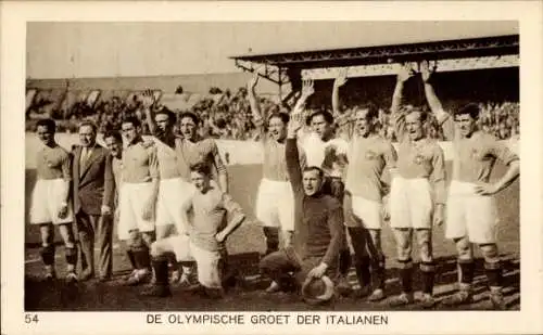 Ak Amsterdam Nordholland Niederlande, Olympiade 1928, Fußball, Italien