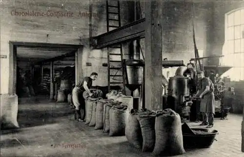 Ak Fabrikarbeit, Arbeiter, Schokoladenfabrik Antoine