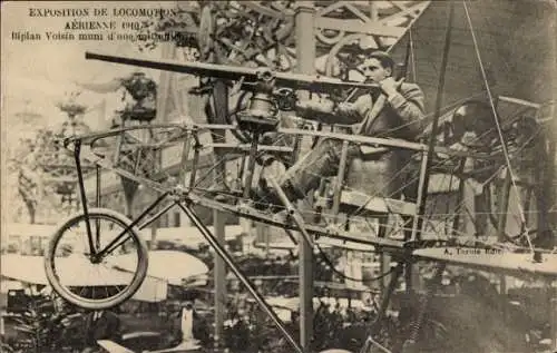 Ak-Ausstellung für Luftbewegung 1910, Voisin-Doppeldecker