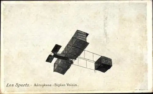 Ak Sports, Flugzeug, Voisin-Doppeldecker