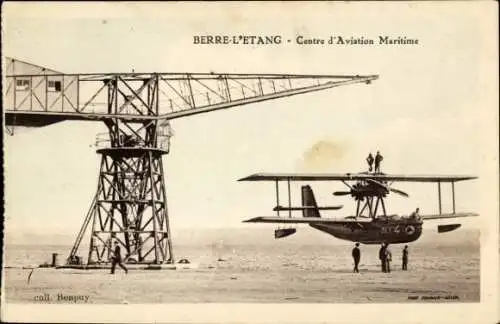 Ak Berre l'Etang, Centre d'Aviation Maritime, Wasserflugzeug am Kran