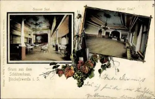 Ak Bischofswerda in Sachsen, Schützenhaus, Großer Saal, Kleiner Saal