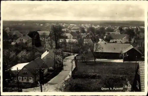 Ak Ohorn in Sachsen, Panoramablick auf Ohorn, ländliche Häuser, Bäume, Straße