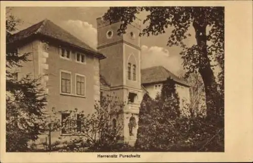 Ak Purschwitz Kubschütz in Sachsen, Herrensitz