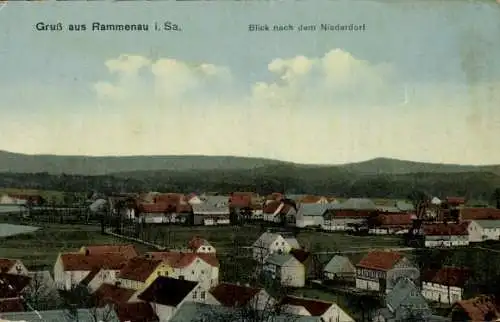 Ak Rammenau Sachsen, Gruß aus Rammenau i. Sa., Blick nach dem Niederdorf, ländliche Landschaft