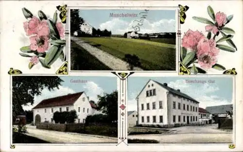 Ak Muschelwitz Göda in der Oberlausitz, Gasthaus, Zieschangs Gut