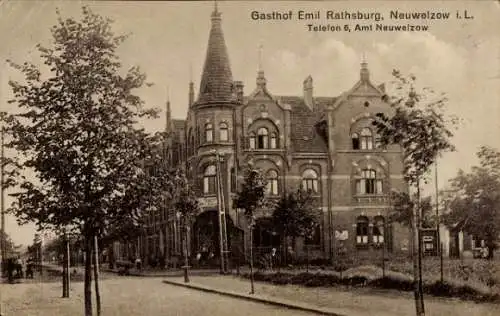 Ak Neuwelzow Welzow in der Lausitz, Gasthof Emil Rathsburg
