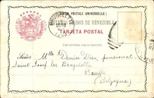Ak Venezuela, Eingang zu den Gärten des Kapitols, Postkarte Nr. 33