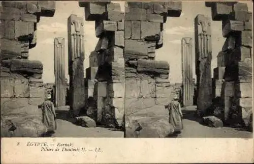 Stereo Ak Karnak Ägypten, Piliers de Thoutmes II.
