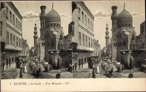 Stereo Ak Cairo Kairo Ägypten, Une Mosquee