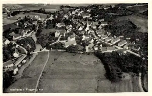 Ak Riedheim Leipheim an der Donau Schwaben, Fliegeraufnahme
