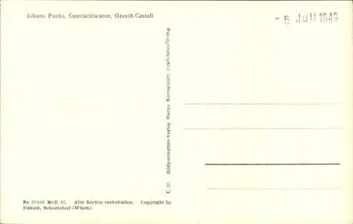 Ak Castell Unterfranken, Fliegeraufnahme, Greuth