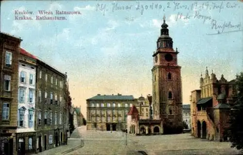 Ak Kraków Krakau Polen, Rathausturm