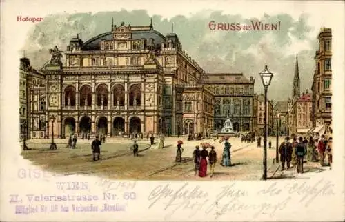 Litho Wien 1. Innere Stadt Österreich, Hofoper