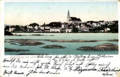 Ak Schärding am Inn Oberösterreich, Panorama