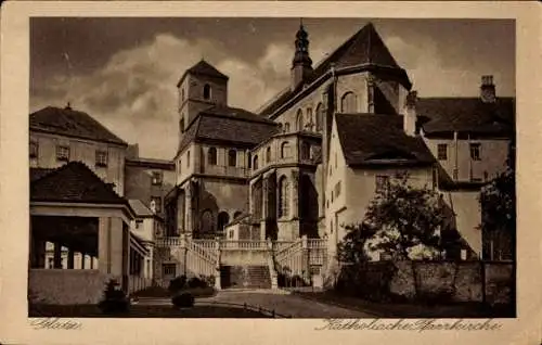 Ak Kłodzko Glatz Schlesien, Katholische Pfarrkirche