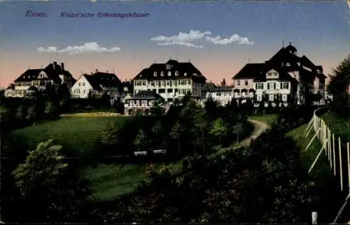 Ak Essen im Ruhrgebiet, Kruppsche Erholungshäuser, Grünanlagen