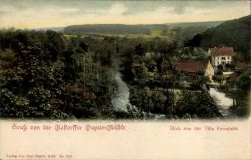 Ak Rastorf Schleswig-Holstein, Rastorffer Papiermühle, Blick von der Villa Fernsicht