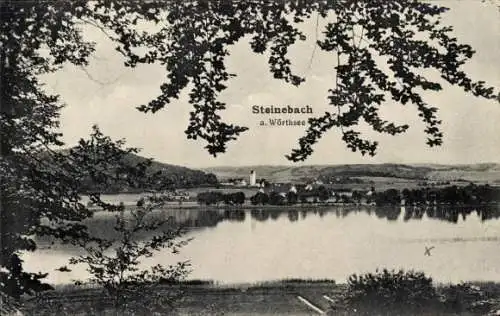 Ak Steinebach am Wörthsee Oberbayern, Blick aus der Ferne auf den Ort