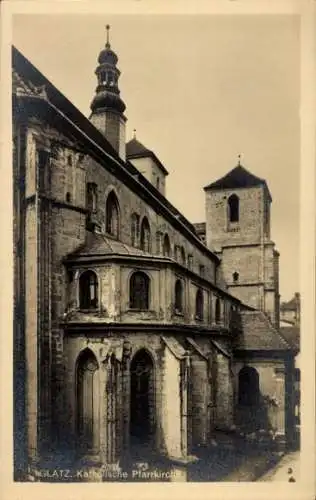 Ak Kłodzko Glatz Schlesien, Katholische Pfarrkirche,  Architektur, Türme