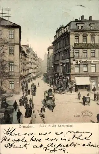 Ak Dresden Altstadt, Seestraße, Geschäftshaus Cohne & Nor..., Lambert