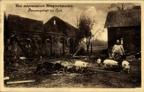 Ak Ełk Lyck Masuren Ostpreußen, Bauerngehöft